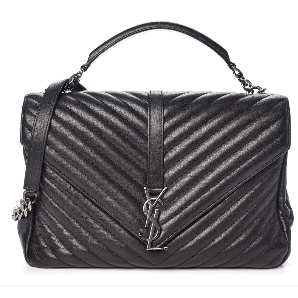 Yves Saint Laurent Sheepskin Large College Black
